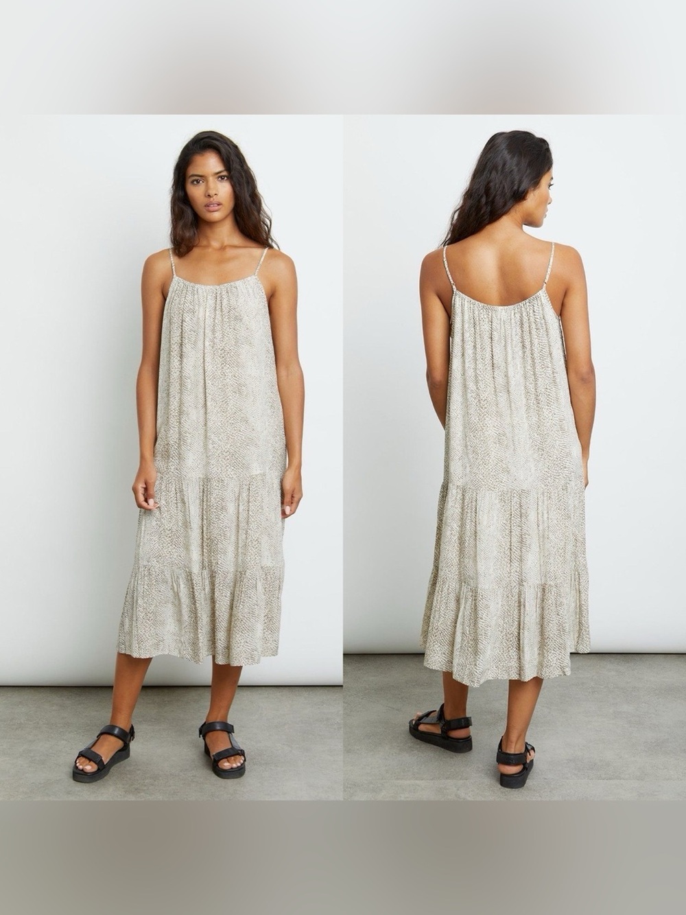Rails Adora Cream Snakeskin Midi Dress, size S